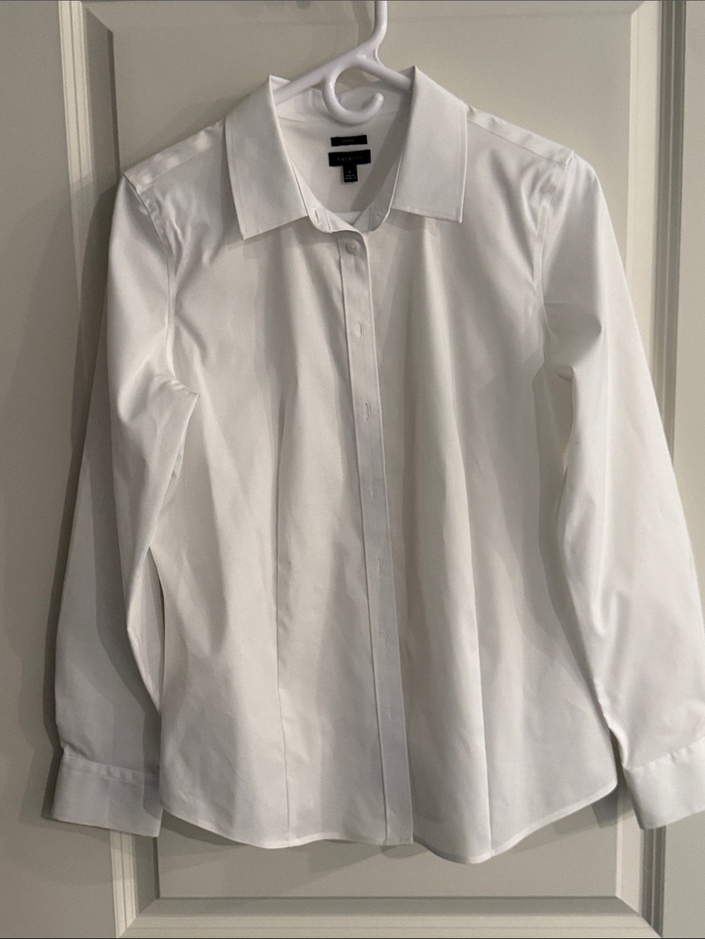Talbots White Long Sleeve Button-Front Shirt